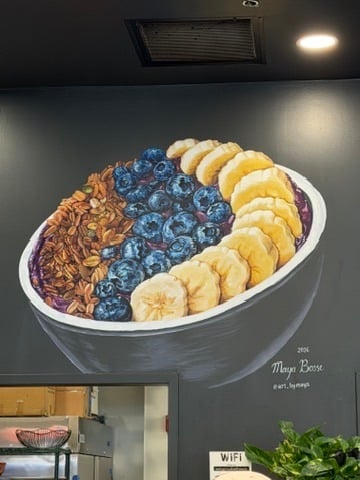 Mural of an acai bowl
